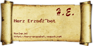 Herz Erzsébet névjegykártya