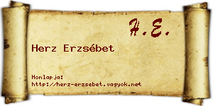 Herz Erzsébet névjegykártya